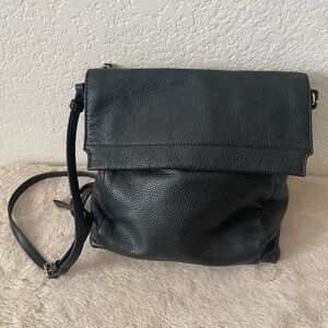 Vince Camuto Black Pebbled Leather Crossbody Purse